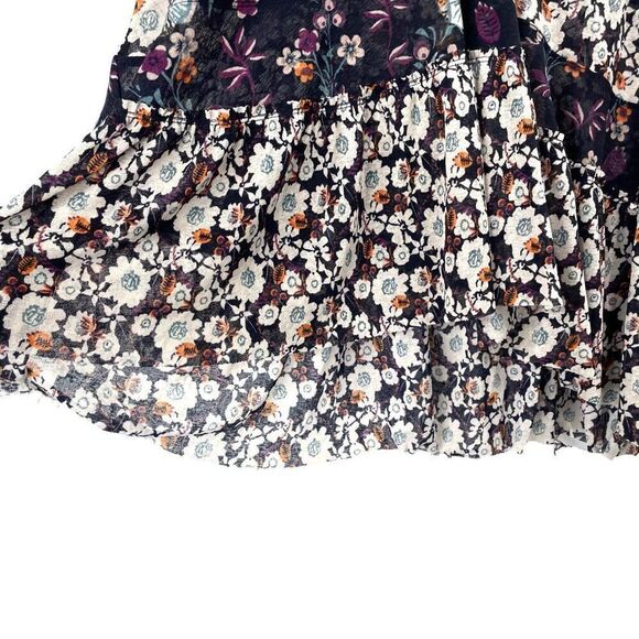 Free People Isabelle floral sheer mesh tunic top blouse Size S boho oversized fl - Picture 12 of 14